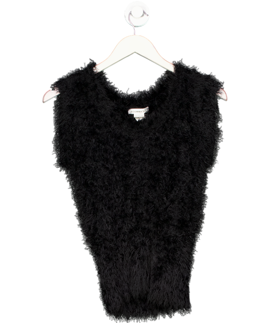 Room Mates Black Fluffy Knit Vest UK S