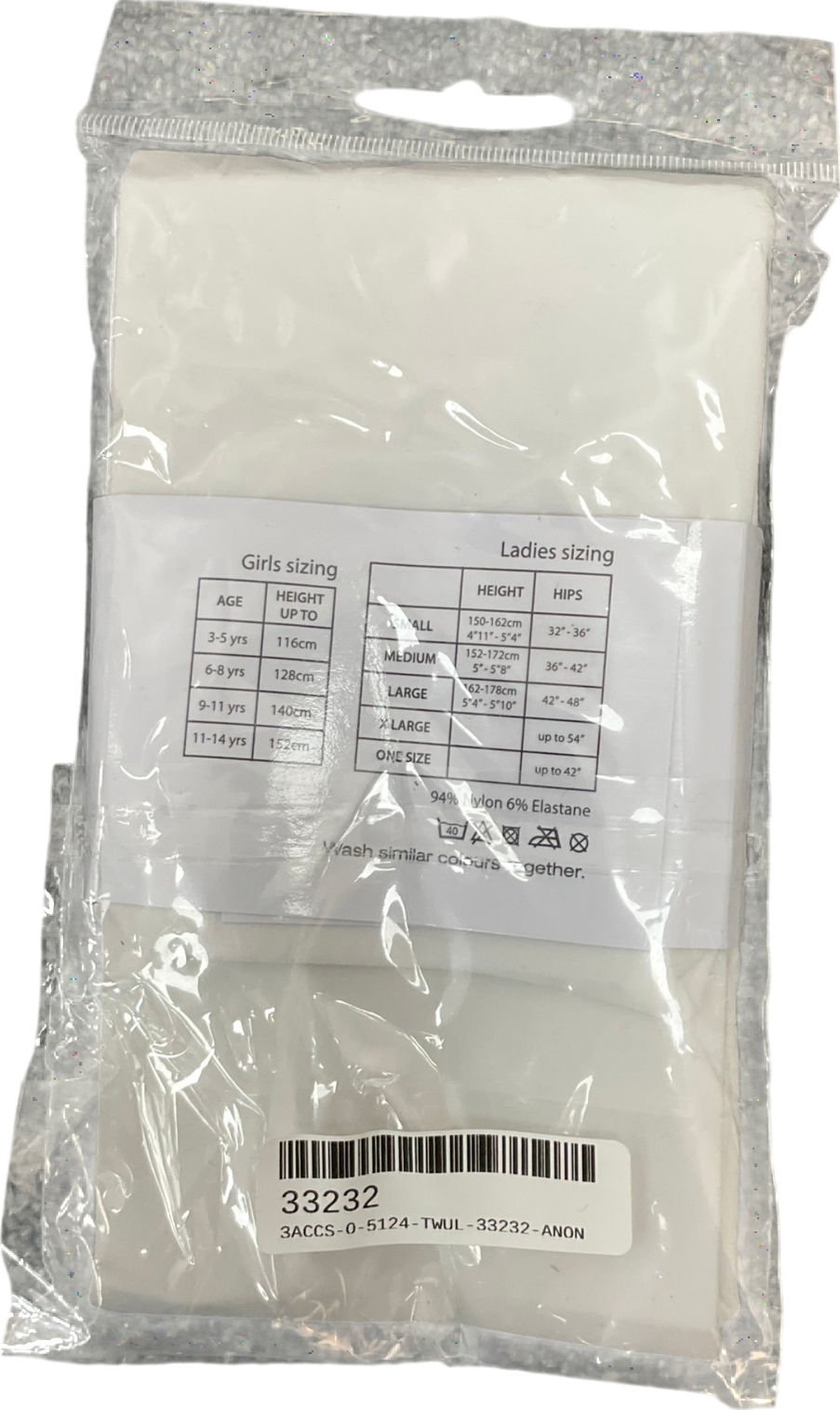 Mysasi White 100 Denier Tights UK M