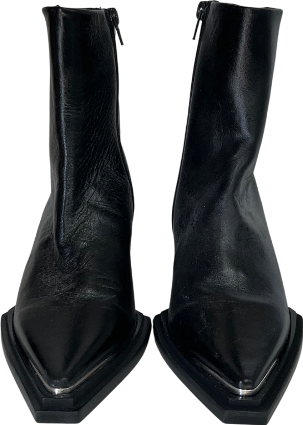 Topshop Black Riley Leather Western Boot UK 5 EU 38 👠