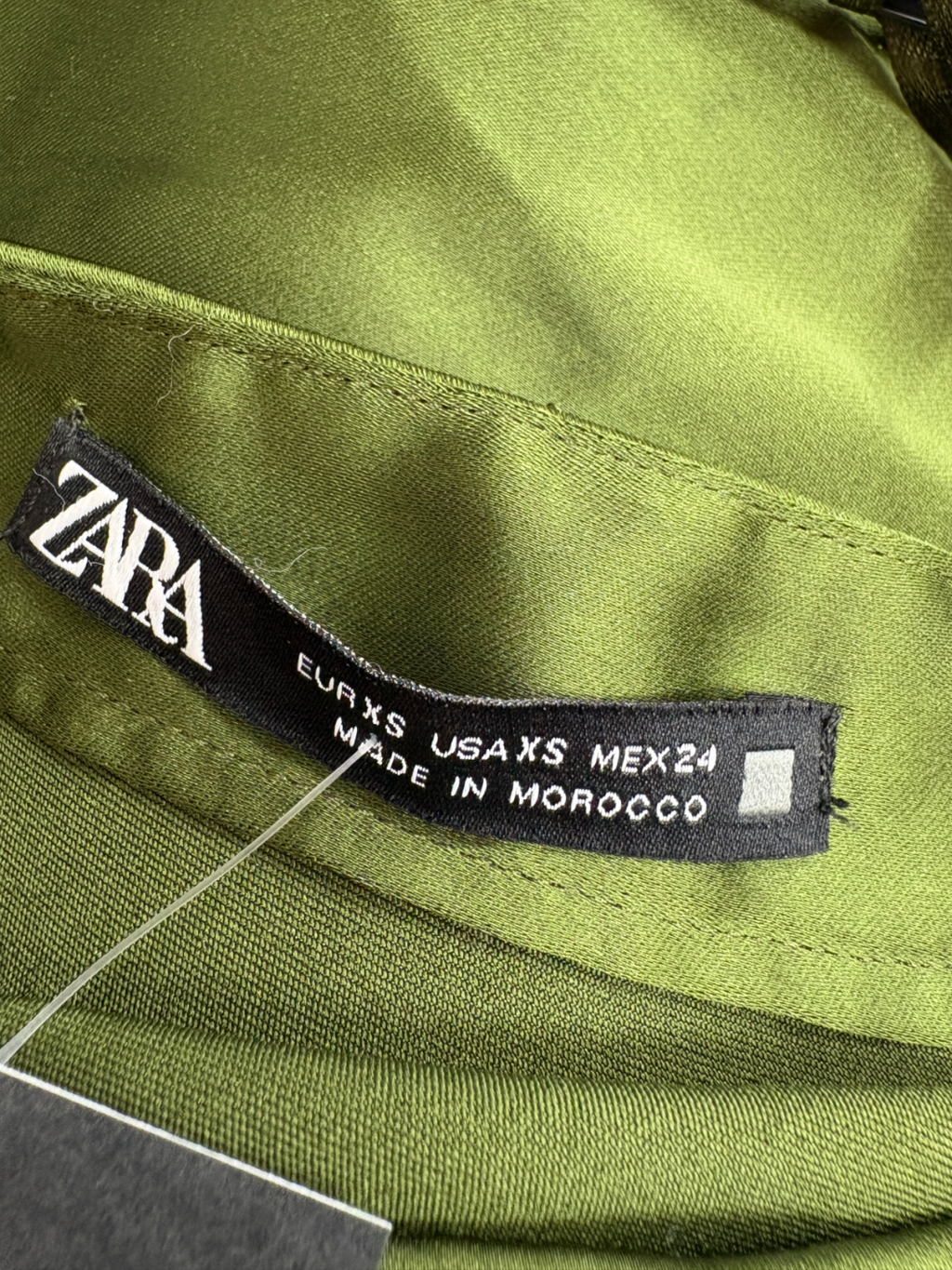 ZARA Green Jewel Strap Satin Midi Dress UK XS