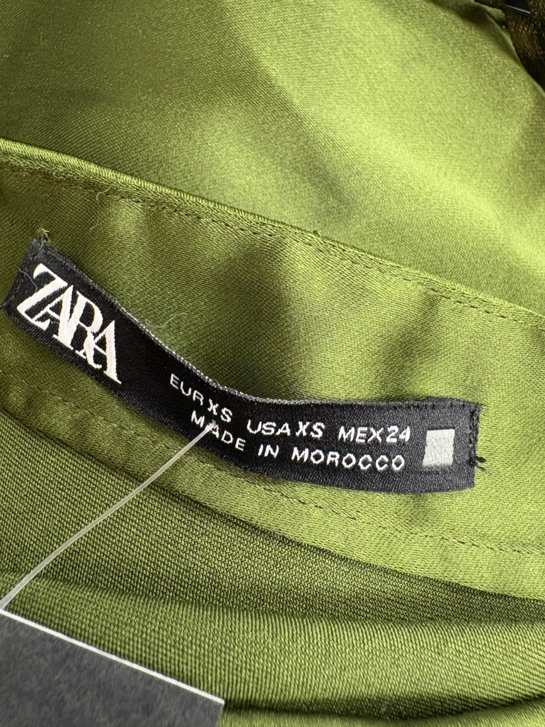 ZARA Green Jewel Strap Satin Midi Dress UK XS