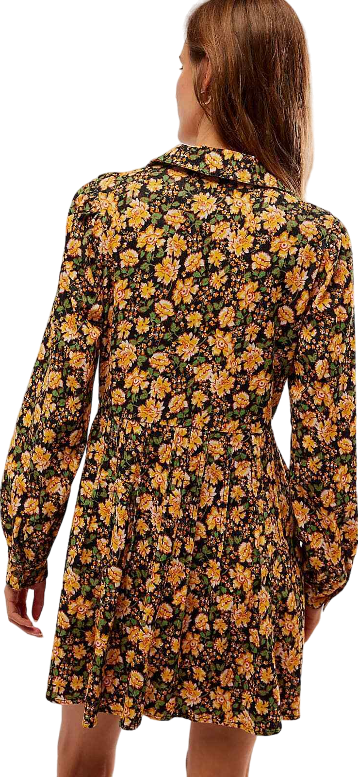 Free People Yellow Floral Marvelous Mia Mini Dress UK 6