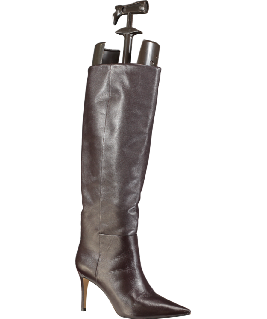 Dune Brown Serve Stiletto Heel Knee High Leather Boots UK 7 EU 40 👠