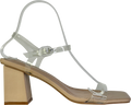 Public Desire Beige Perspex Pu Barely There Mid Block Heels UK 5 EU 38 👠