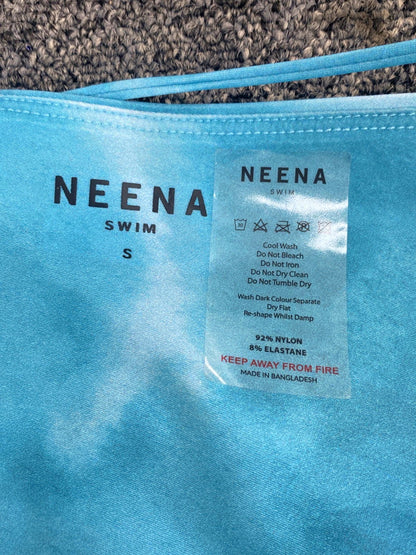 Neena Blue Tie-Dye Cut-Out Swimsuit UK S