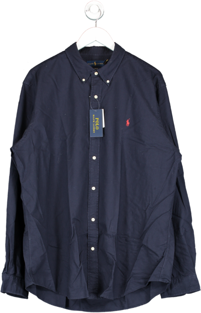 Polo Ralph Lauren Blue Custom Fit Oxford Shirt - Rl Navy UK XXL