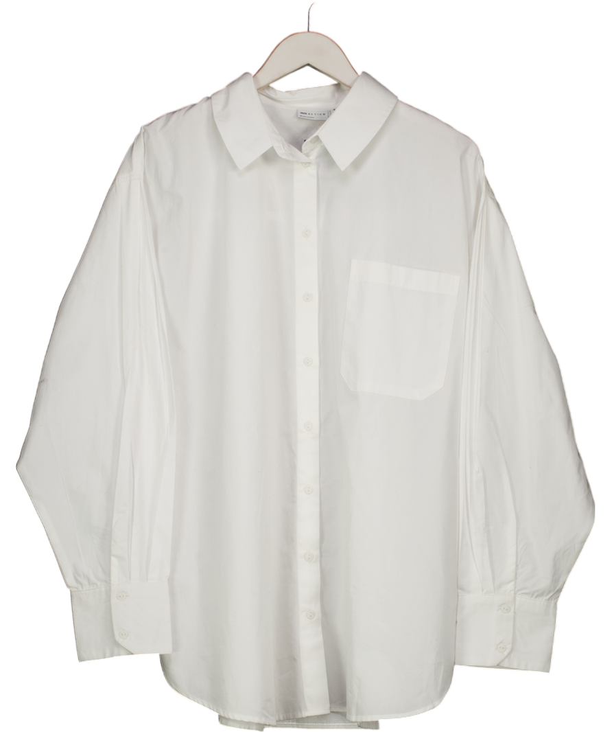 ASOS White Cotton Poplin Oversized Shirt UK 18