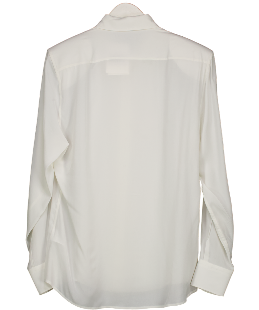 The Frankie Shop White Sophie Silky Padded Shirt UK L