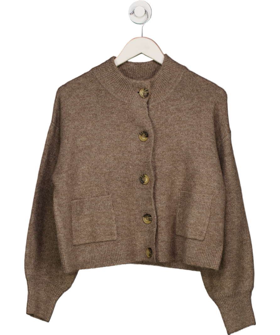V by Very Beige Wool Blend High Neck Cardigan UK S