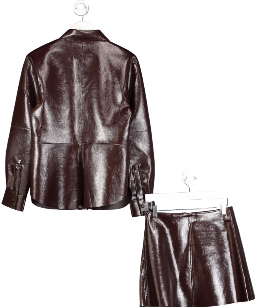 H&M Brown Coated Shirt And Skirt UK S/M