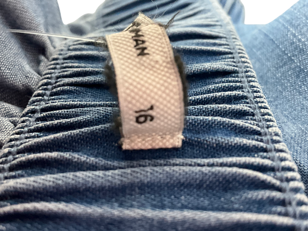 TU Blue Midi Button Skirt UK 16