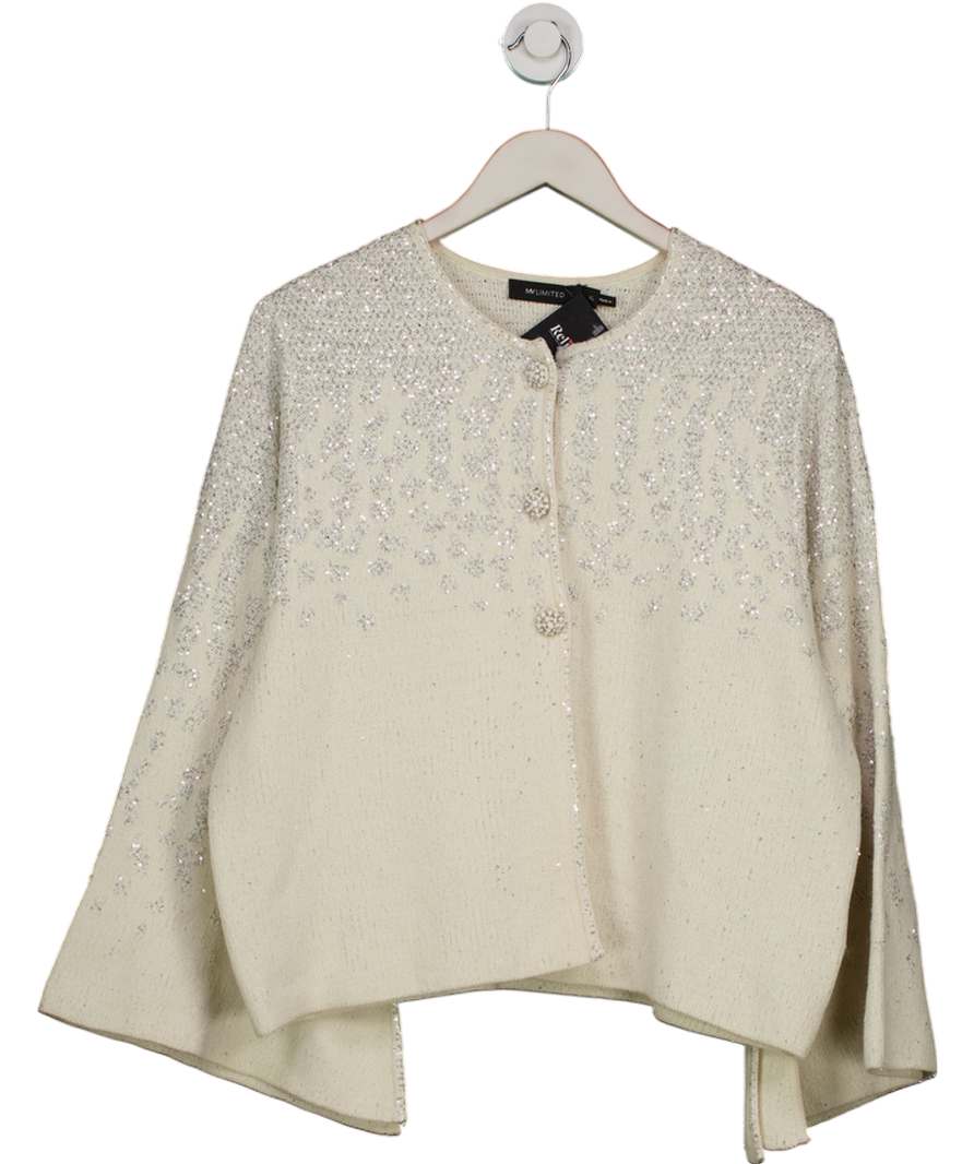 Mint Velvet Ltd.edition Cream Sequin Embellished Cape Cardigan UK XL