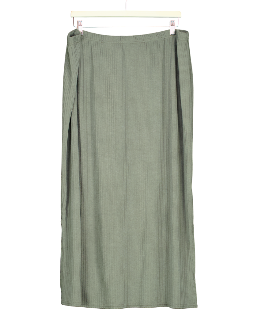 Yours Green Ribbed Skirt UK 22