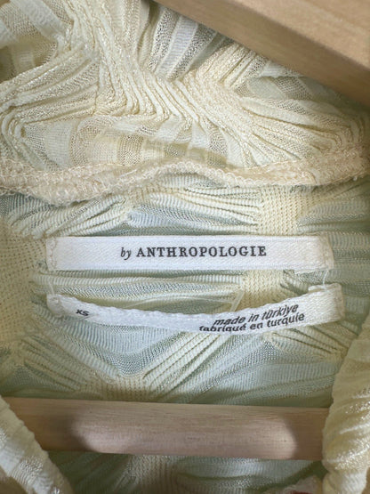 Anthropologie Beige Textured Long Sleeve Top XS