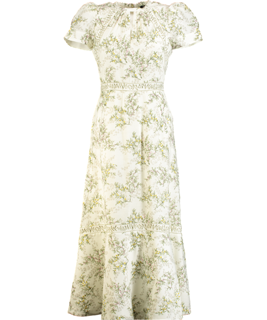 ME+EM Green Shadow Berry Print Maxi Dress UK 6