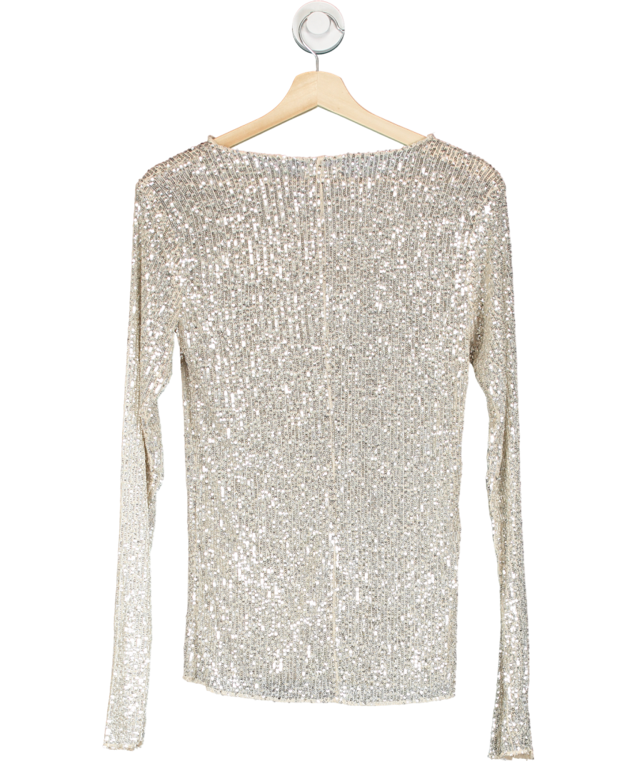 Free People Metallic Gold Rush Long Sleeve UK XS