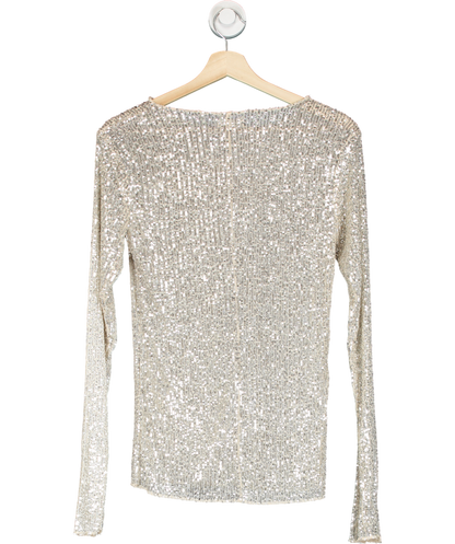 Free People Metallic Gold Rush Long Sleeve UK XS