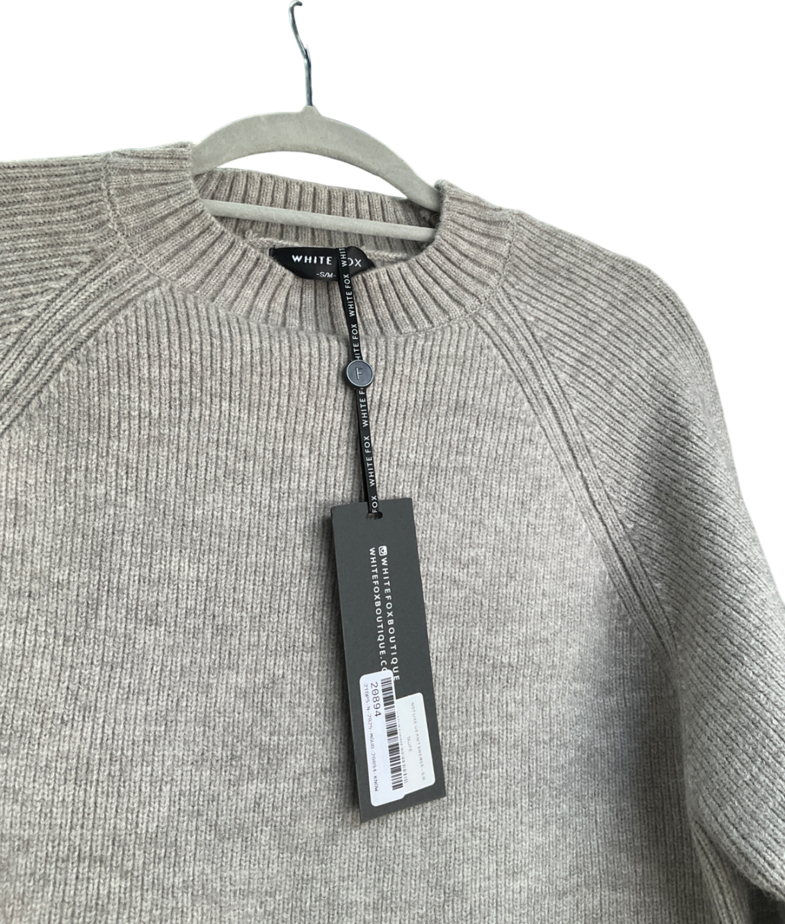 White Fox Grey Not Like Us Knit Sweater UK S/M