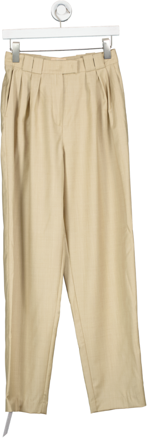 Weekend and Beyond Beige Wool Pants UK XS