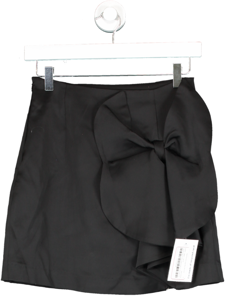 SHEIN Black Motf Premium Large Bow Mini Skirt UK XS