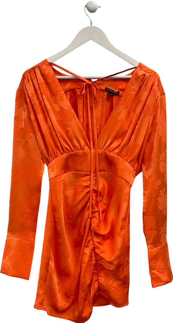 Noughts & Kisses Orange Long Sleeve Mini Dress UK XS