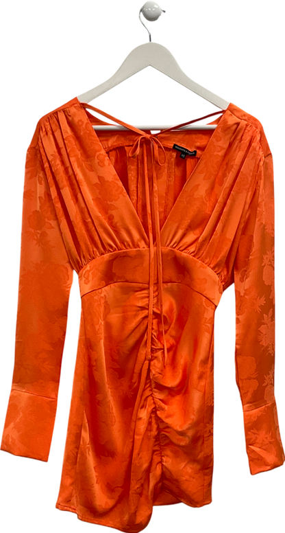 Noughts & Kisses Orange Long Sleeve Mini Dress UK XS