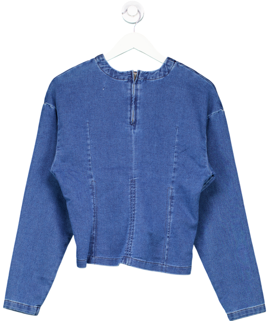 ASOS Blue Fitted Denim Top UK 10