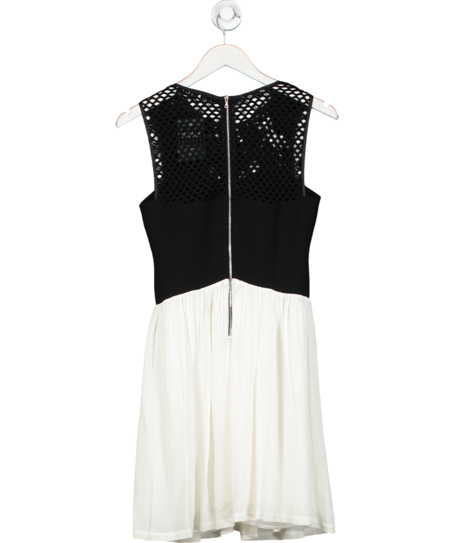 Sandro Black Mesh Cut Out Mini Dress UK M