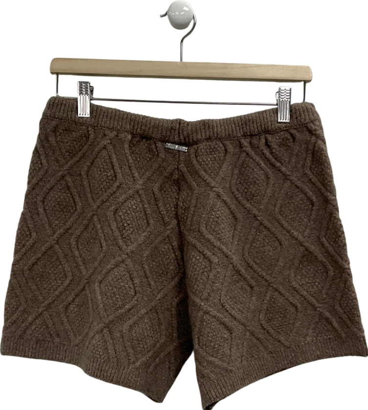 The Couture Club Brown Cable Knitted Shorts UK 10