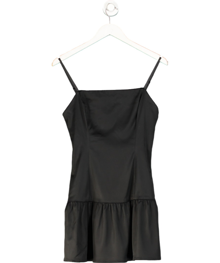Sunday Best Black Satin Mini Dress UK 6