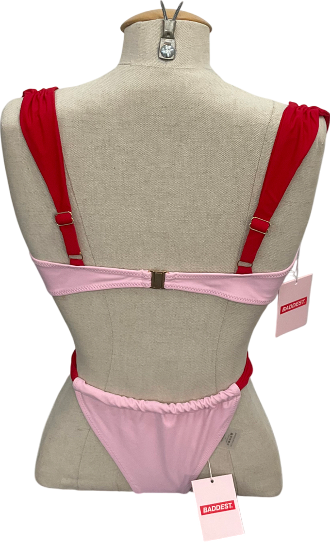 Baddest Bod Pink Baddest Two Tone Bikini - Bottoms Uk L, Top UK XL