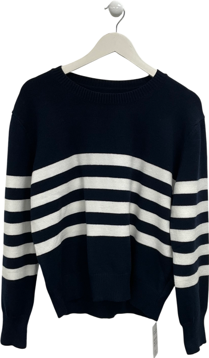 Cupshe Blue Striped Stokinette Pullover UK M