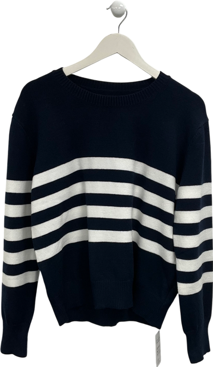 Cupshe Blue Striped Stokinette Pullover UK M