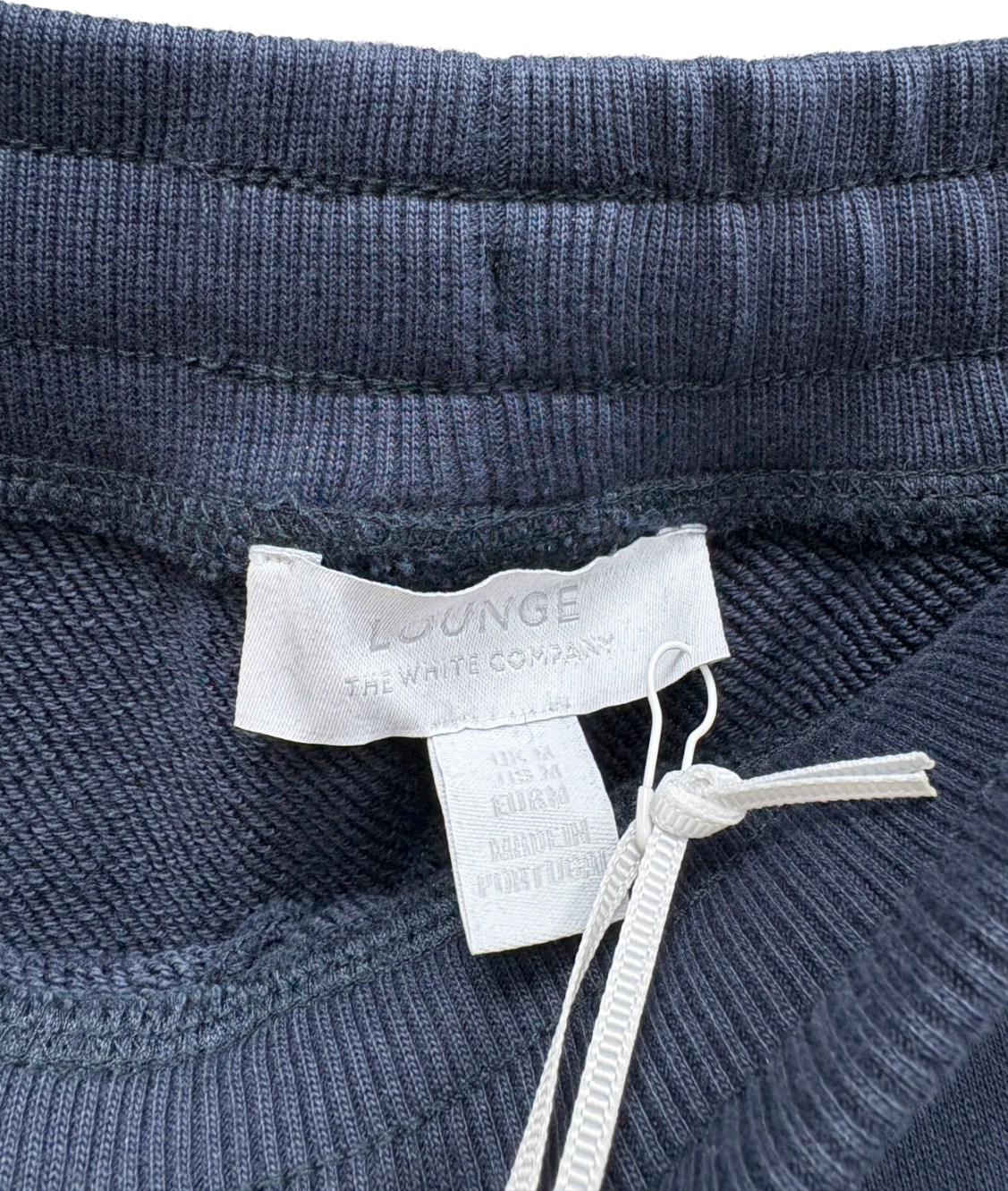 The White Company Blue Organic Cotton Travel Wide Leg Trousers UK M