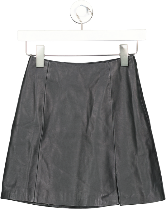 & Other Stories Black Leather Mini Skirt BNWT UK 4