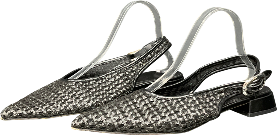 ASOS Leonora Slingback Ballet In Black Weave UK 6 EU 39 👠