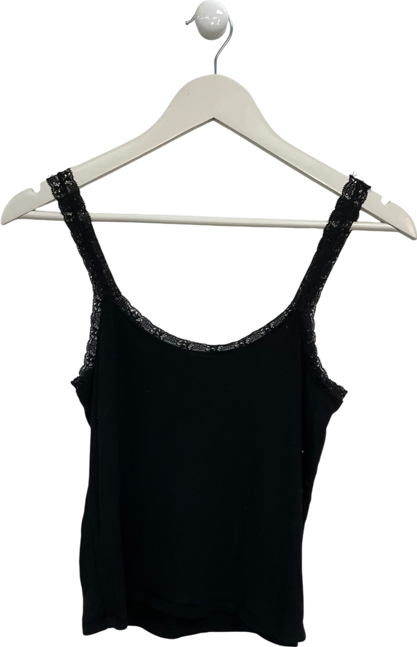 SKIMS Black Slim Fit Lace Trimmed Cami UK M