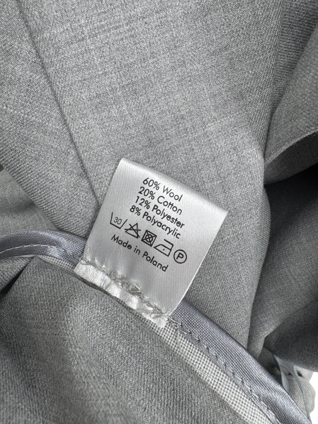 Laretaggio Grey Cropped Wool Blend Blazer And Trouser Suit UK XS/S