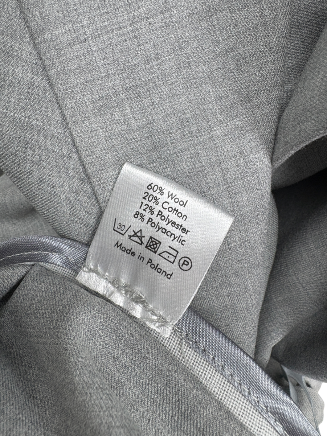 Laretaggio Grey Cropped Wool Blend Blazer And Trouser Suit UK XS/S