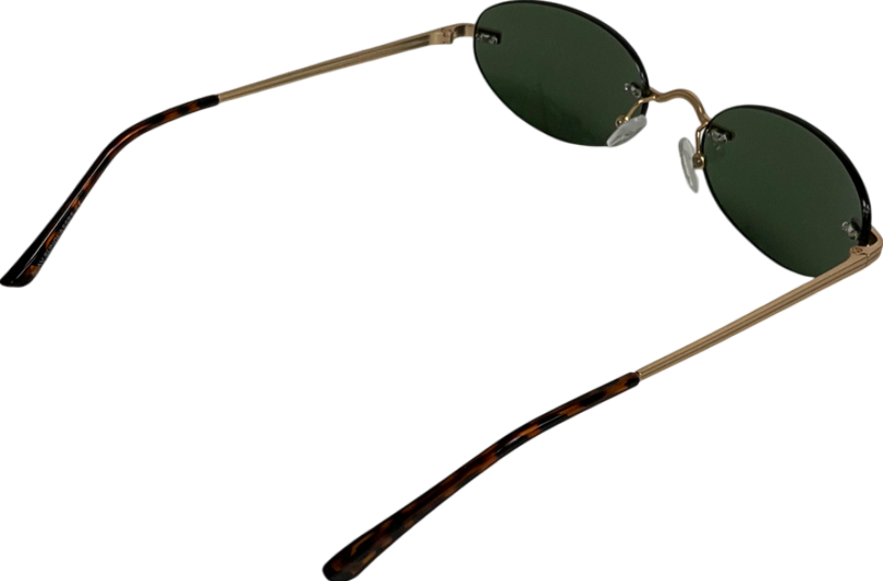 AV sunglasses Metallic Irina Green And Gold Sunglasses in case