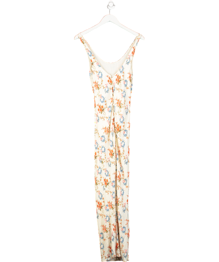 Oasis Cream Floral Print Maxi Dress UK 6