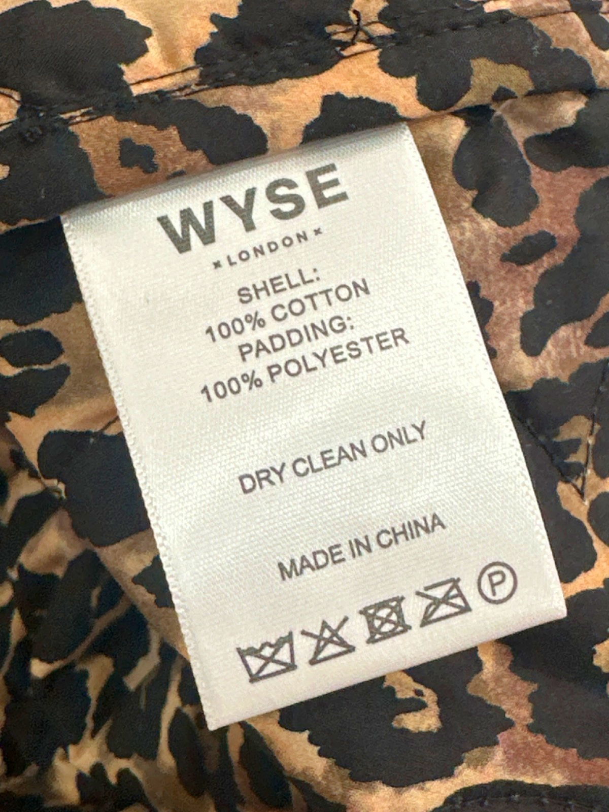 WYSE LONDON Brown Quilted Leopard Print Jacket UK 8