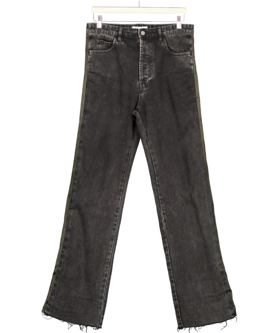 MIU MIU Black Five Pocket Satin Trimmed Jeans W24