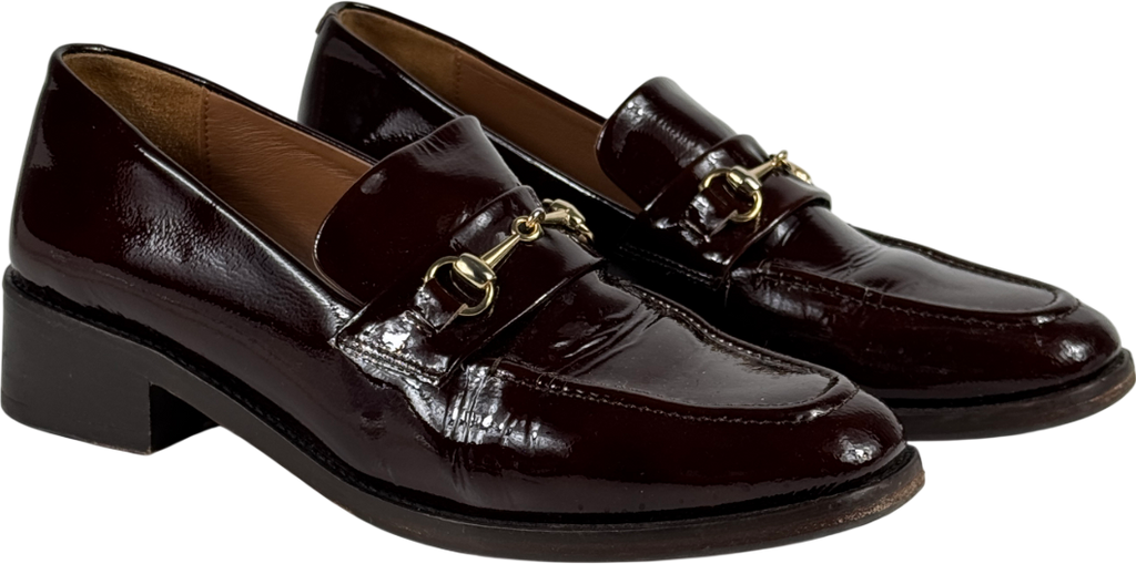 BOBBIES PARIS Dark Brown Raphaëlle Leather Loafers With Gold Snaffle UK 9 EU 42 👠