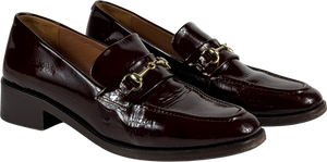 BOBBIES PARIS Dark Brown Raphaëlle Leather Loafers With Gold Snaffle UK 9 EU 42
