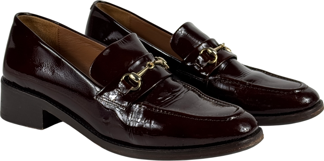 BOBBIES PARIS Dark Brown Raphaëlle Leather Loafers With Gold Snaffle UK 9 EU 42 👠