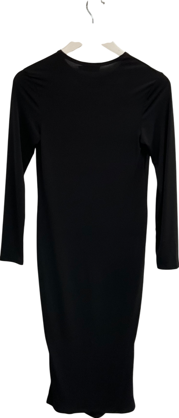 Club L Black Flounce Jersey Maternity Midi Dress UK 8