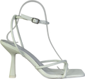 Public Desire White Patent Barely There Square Toe Mid Stiletto Heels UK 5 EU 38 👠