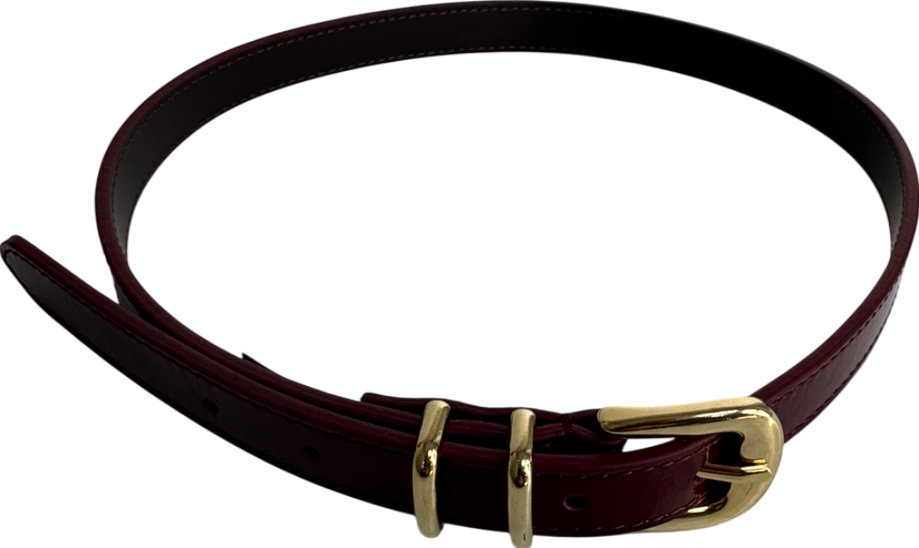 Sezane Red Glossy Burgundy Oria Belt UK S