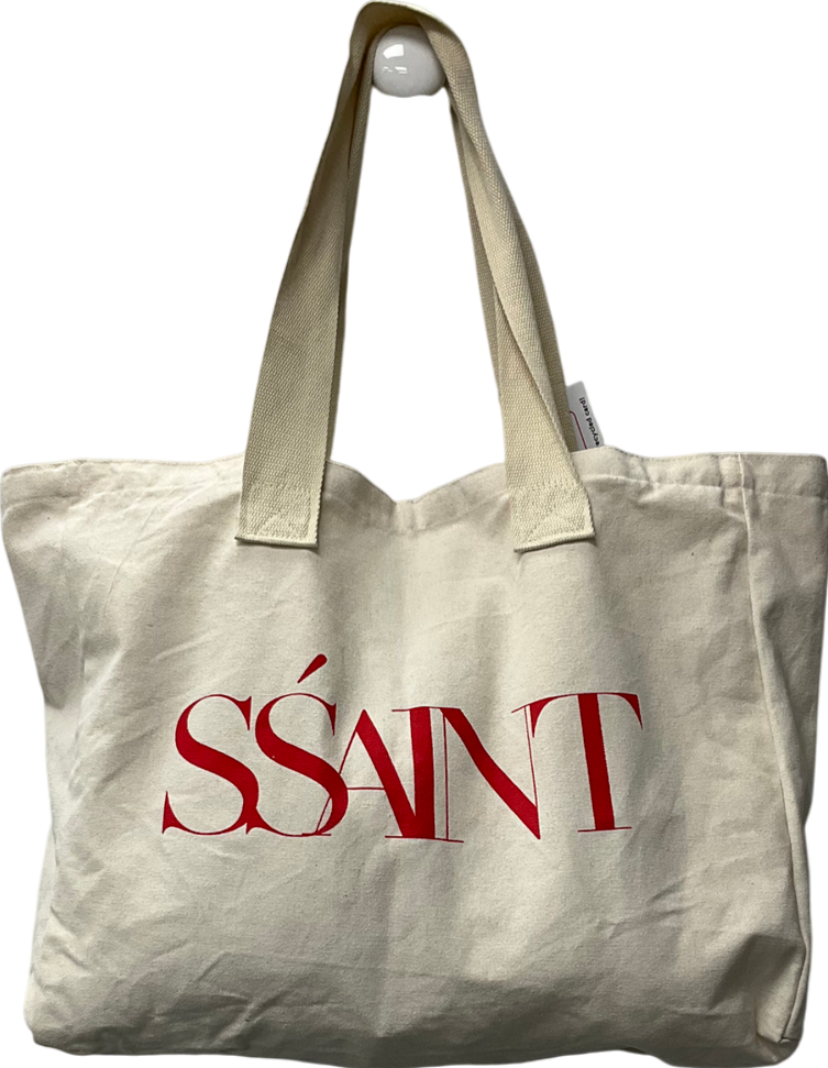 SŚAINT Cream Tote Bag One Size